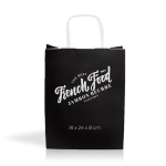 Bolsa de papel kraft en varios colores con asas cortas 90 g/m2 color negro