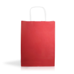 Bolsa de papel kraft en varios colores con asas cortas 90 g/m2 color rojo