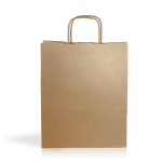 Bolsa clásica de papel kraft con asas cortas y gramaje 90 g/m2 color natural