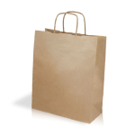 Bolsa clásica de papel kraft con asas cortas y gramaje 90 g/m2 color natural vista de impresión