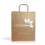 Bolsa clásica de papel kraft con asas cortas y gramaje 90 g/m2