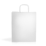 Bolsa de papel kraft con asas ideal para ir a comprar 90 g/m2 color blanco