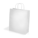 Bolsa de papel kraft con asas ideal para ir a comprar 90 g/m2 color blanco