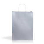 Bolsa de papel kraft en varios colores con asas 90 g/m2 color plateado