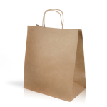 Bolsa clásica de kraft con espacioso tamaño y asas 115 g/m2 color natural vista de impresión