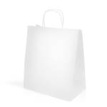 Bolsa clásica de kraft con espacioso tamaño y asas 100 g/m2 color blanco