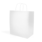 Bolsa para regalos ecológica de papel kraft con asas 90 g/m2 color blanco vista de impresión