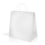 Bolsa personalizada para comprar de papel kraft 100 g/m2 color blanco vista de impresión