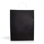 Bolsa sostenible hecha en papel kraft con asas cortas 100 g/m2 color negro