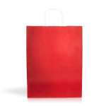 Bolsa sostenible hecha en papel kraft con asas cortas 100 g/m2 color rojo