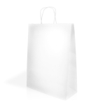 Bolsa grande de papel kraft con asas resistentes 100 g/m2 color blanco