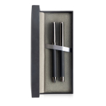 Roller y bolígrafo de metal y carbono estilo moderno tinta azul vista 2