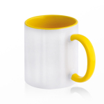 Taza de cerámica en varias opciones bicolor de 325ml color amarillo