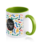 Taza de cerámica en varias opciones bicolor de 325ml color verde claro