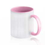 Taza de cerámica en varias opciones bicolor de 325ml color rosa claro