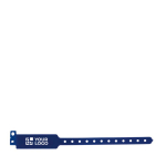 Pulsera de vinilo ideal para el control de accesos en festivales color azul marino vista de impresión