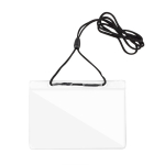 Identificador con cuerda ajustable para colgar 10.3x6.6cm color transparente
