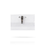 Identificador de plástico transparente con pasador trasero 9x5.5cm color transparente vista detalle 2