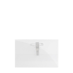 Identificador de plástico transparente con pasador trasero 9x5.5cm color transparente vista de impresión