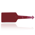 Identificador de maletas de varios colores con cara transparente color burdeos