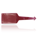 Identificador de maletas de varios colores con cara transparente color burdeos