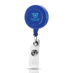 Portacredenciales extensible con casquillo de resina con clip color azul real