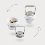 Botella termo con compartimento en la tapa y asa transporte 510ml