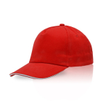 Gorra de algodón peinado con detalle a color en la visera 255 g/m2 color rojo
