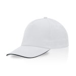 Gorra de algodón peinado con detalle a color en la visera 255 g/m2 color blanco