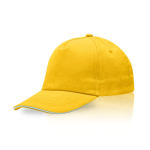 Gorra de algodón peinado con detalle a color en la visera 255 g/m2 color amarillo