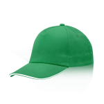 Gorra de algodón peinado con detalle a color en la visera 255 g/m2 color verde
