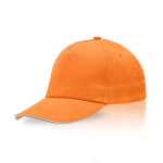 Gorra de algodón peinado con detalle a color en la visera 255 g/m2 color naranja