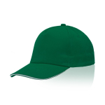 Gorra de algodón peinado con detalle a color en la visera 255 g/m2 color verde oscuro