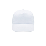 Gorra de poliéster infantil de 5 paneles ideal para fiestas 125 g/m2 color blanco vista 2