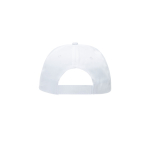Gorra de poliéster infantil de 5 paneles ideal para fiestas 125 g/m2 color blanco vista con logo impreso