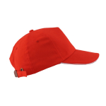 Gorra de sarga de algodón con cierre de metal ajustable 160 g/m2 color rojo