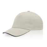 Gorra de sarga de algodón con cierre de metal ajustable 160 g/m2 color beige