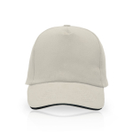 Gorra de sarga de algodón con cierre de metal ajustable 160 g/m2 color beige