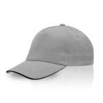 Gorra de sarga de algodón con cierre de metal ajustable 160 g/m2 color gris claro