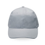 Gorra de algodón con cierre de hebilla metálico 255 g/m2 color gris claro vista detalle 6