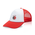 Gorra adulto con malla trasera transpirable y panel frontal 370 g/m2 color rojo vista con logo impreso