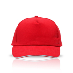 Gorra infantil de algodón con detalle de color en visera 255 g/m2 color rojo