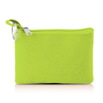 Monedero de poliéster en colores con llavero y cremallera color verde claro