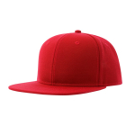Gorra infantil de poliéster reciclado con visera plana 300 g/m2 color rojo