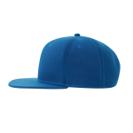 Gorra infantil de poliéster reciclado con visera plana 300 g/m2 color azul real
