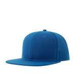 Gorra infantil de poliéster reciclado con visera plana 300 g/m2 color azul real vista de impresión