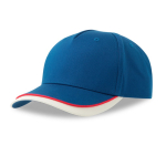 Gorra para niños de algodón orgánico de tipo béisbol de 260 g/m2 color azul real