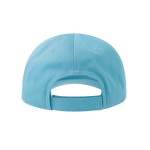 Gorra para niños de algodón orgánico de tipo béisbol de 260 g/m2 color azul claro vista de impresión