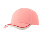 Gorra para niños de algodón orgánico de tipo béisbol de 260 g/m2 color rosa claro
