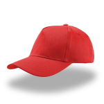 Gorra de algodón para niños de 5 paneles y cierre con velcro color rojo
